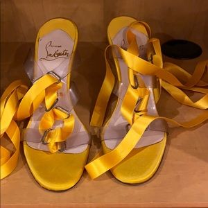 Christian Louboutin satin ballerina heels in 36.5